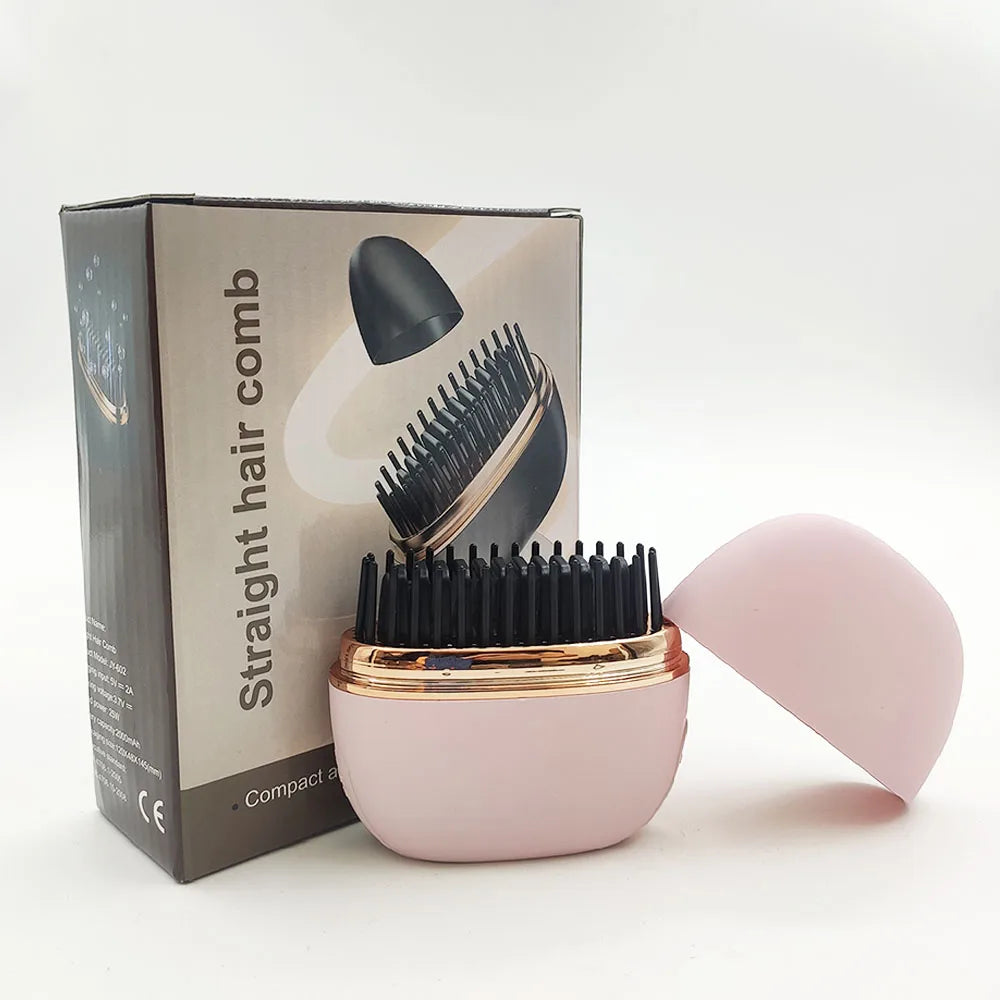 💇 Wireless Hair Straightening Comb - Portable USB Rechargeable Brush