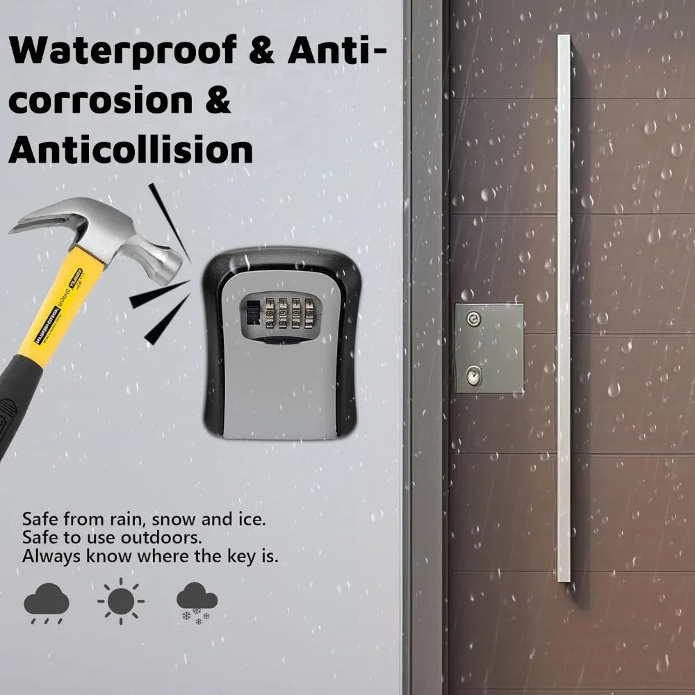 🔐 4-Digit Password Key Lock Box - Wall Mounted Security Storage