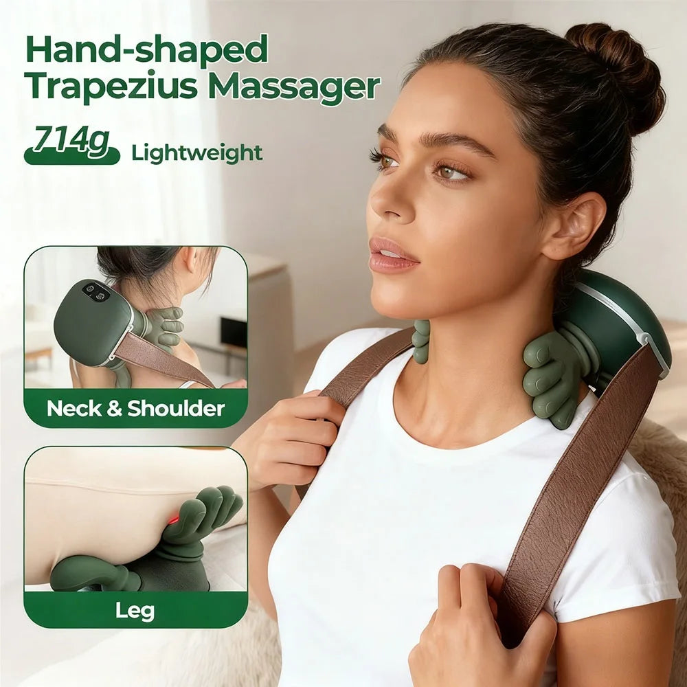 💆 Bionic Finger 5D Shiatsu Neck Massager - Ultra-Quiet Brushless Motor