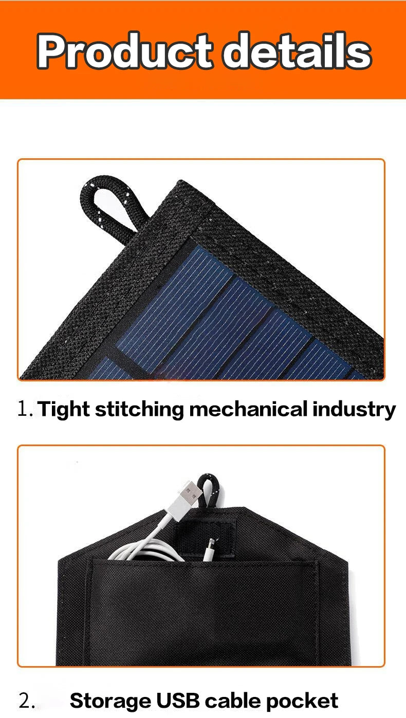 ☀️ 800W Foldable Solar Panel - Portable 6-Fold Charger USB 5V DC Power