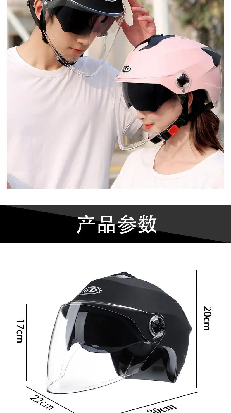🏍️ LED Motorcycle Helmet with Rechargeable Lights - Double Visor Safety