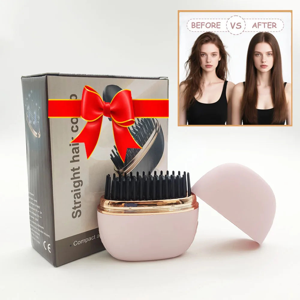 💇 Wireless Hair Straightening Comb - Portable USB Rechargeable Brush