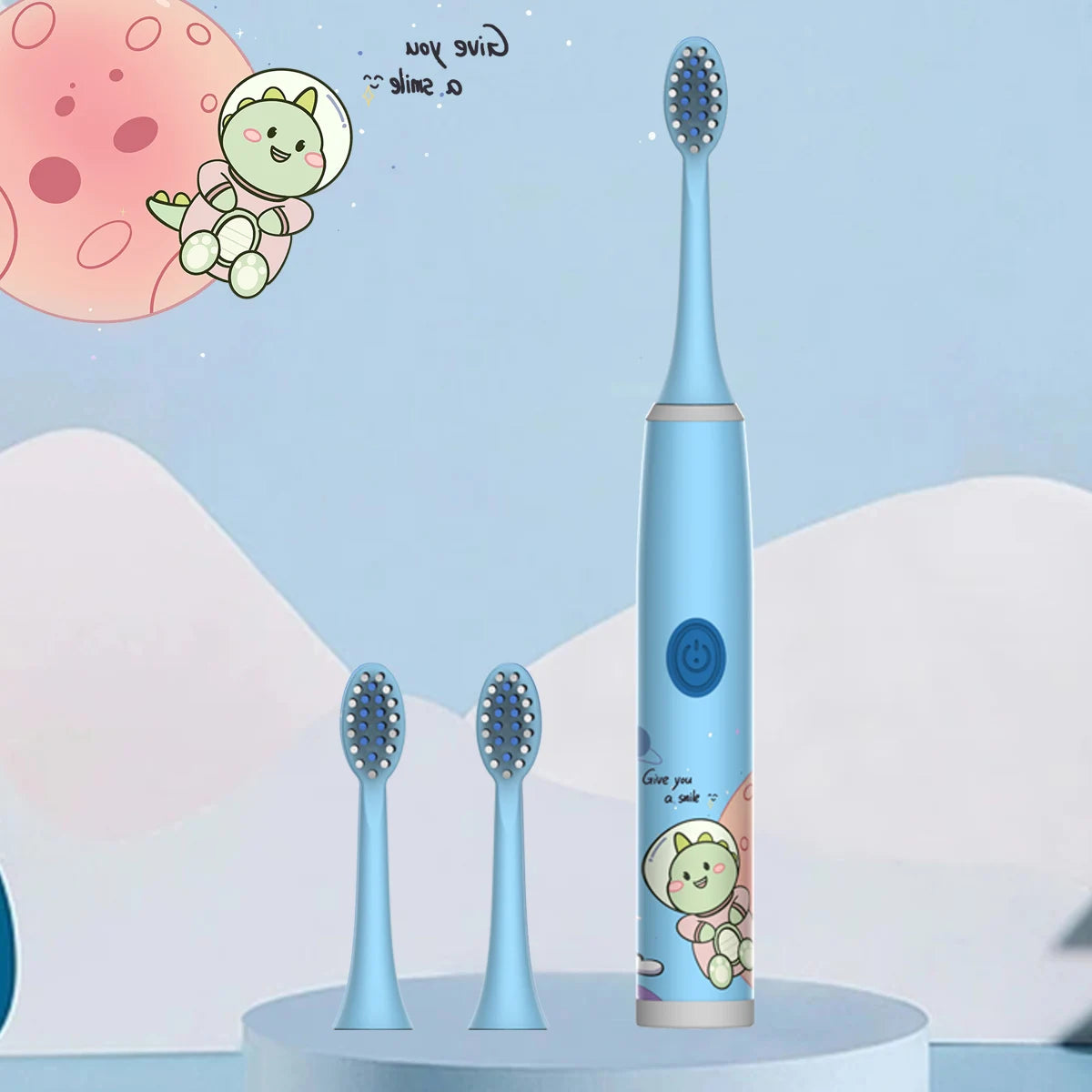 Kids Space Adventure Electric Toothbrush - Fun Cartoon Design for Healthy Smiles