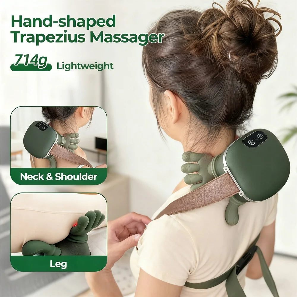 💆 Bionic Finger 5D Shiatsu Neck Massager - Ultra-Quiet Brushless Motor