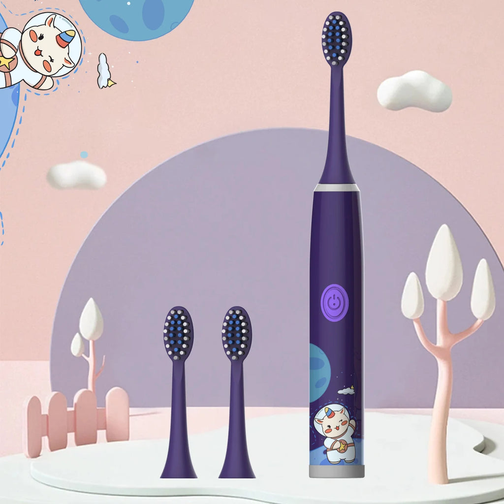 Kids Space Adventure Electric Toothbrush - Fun Cartoon Design for Healthy Smiles