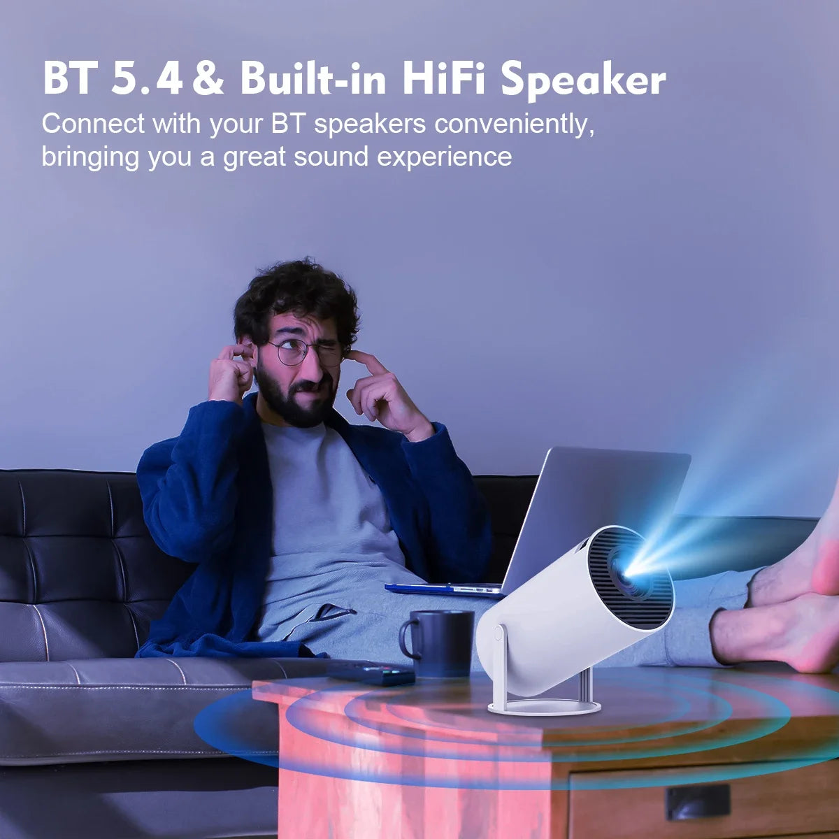 🎬 SkyCinema HY300 Pro - 180° Rotating Smart Projector for Ceiling Movies