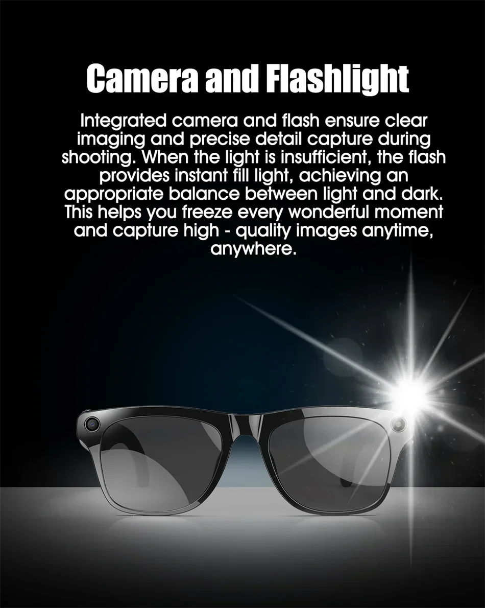 Smart 8K AI Glasses - 1200MP Camera with ChatGPT & Bluetooth