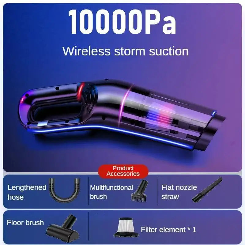 🧹 10,000PA Ultra-Suction Handheld Vacuum - Wireless Cleaner for Car & Home