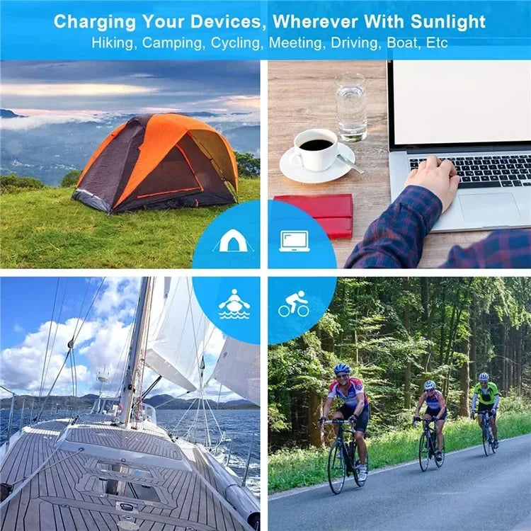 ☀️ 800W Foldable Solar Panel - Portable 6-Fold Charger USB 5V DC Power
