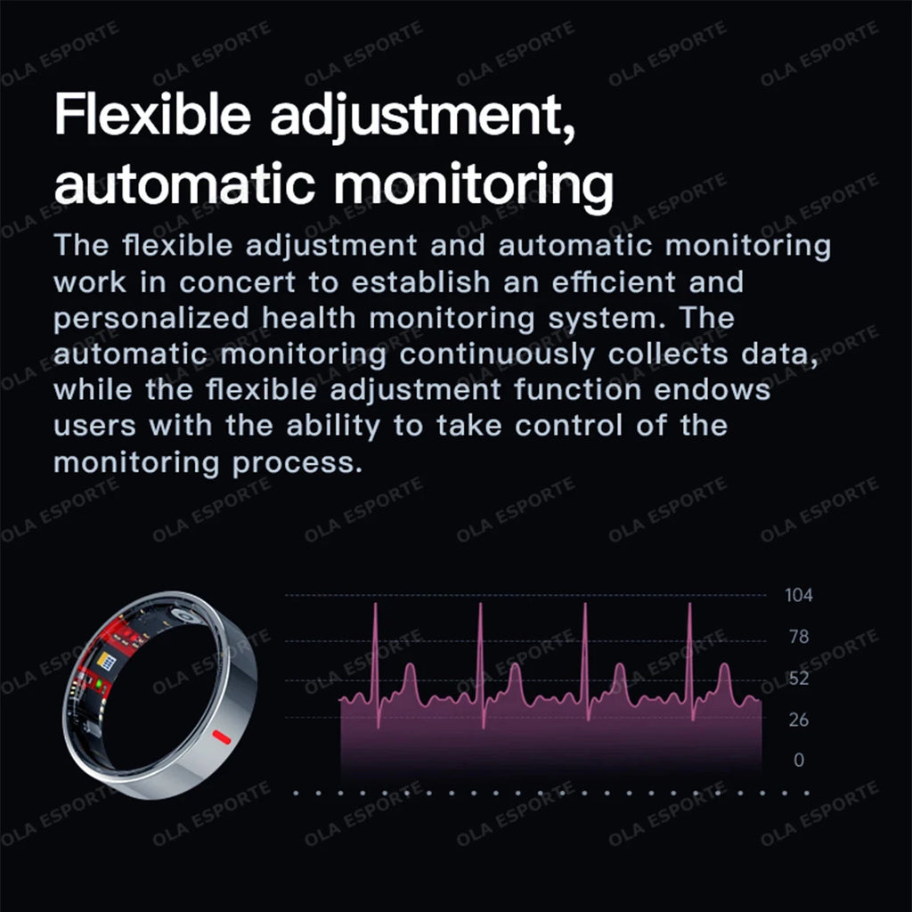 Health Tracking Smart Ring - 5ATM Waterproof Heart Rate & Sleep Monitor