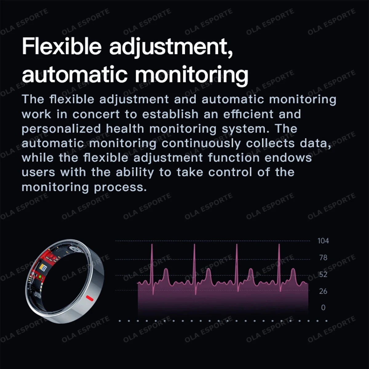 Health Tracking Smart Ring - 5ATM Waterproof Heart Rate & Sleep Monitor