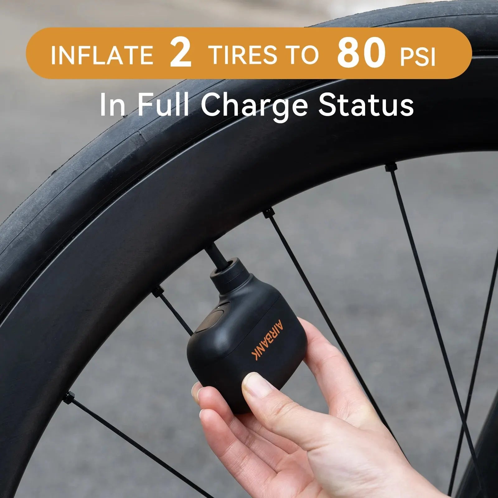 🚴 AIRBANK Mini Portable Bike Pump - Rechargeable 100PSI Type-C Inflator