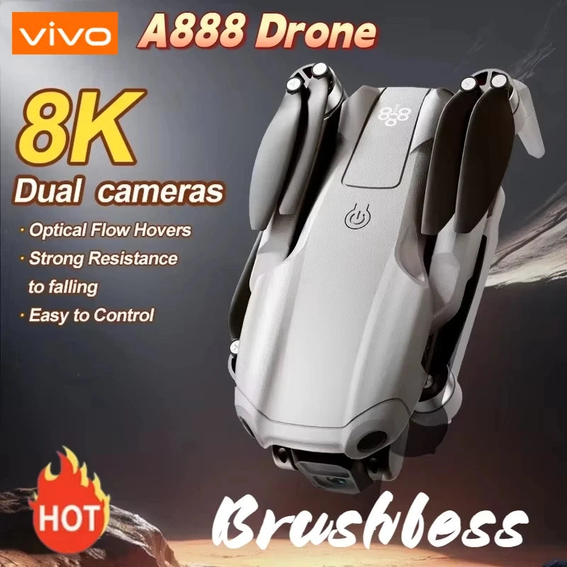 8K Pro VR Drone - Dual HD Camera with Obstacle Avoidance & Brushless Motor