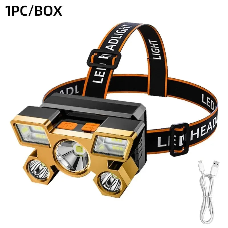 Rechargeable LED Headlamp - Ultra-Bright for Camping, Fishing & Hunting