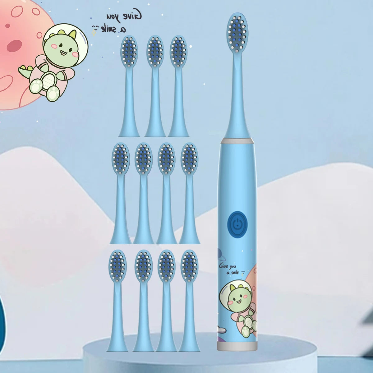 Kids Space Adventure Electric Toothbrush - Fun Cartoon Design for Healthy Smiles