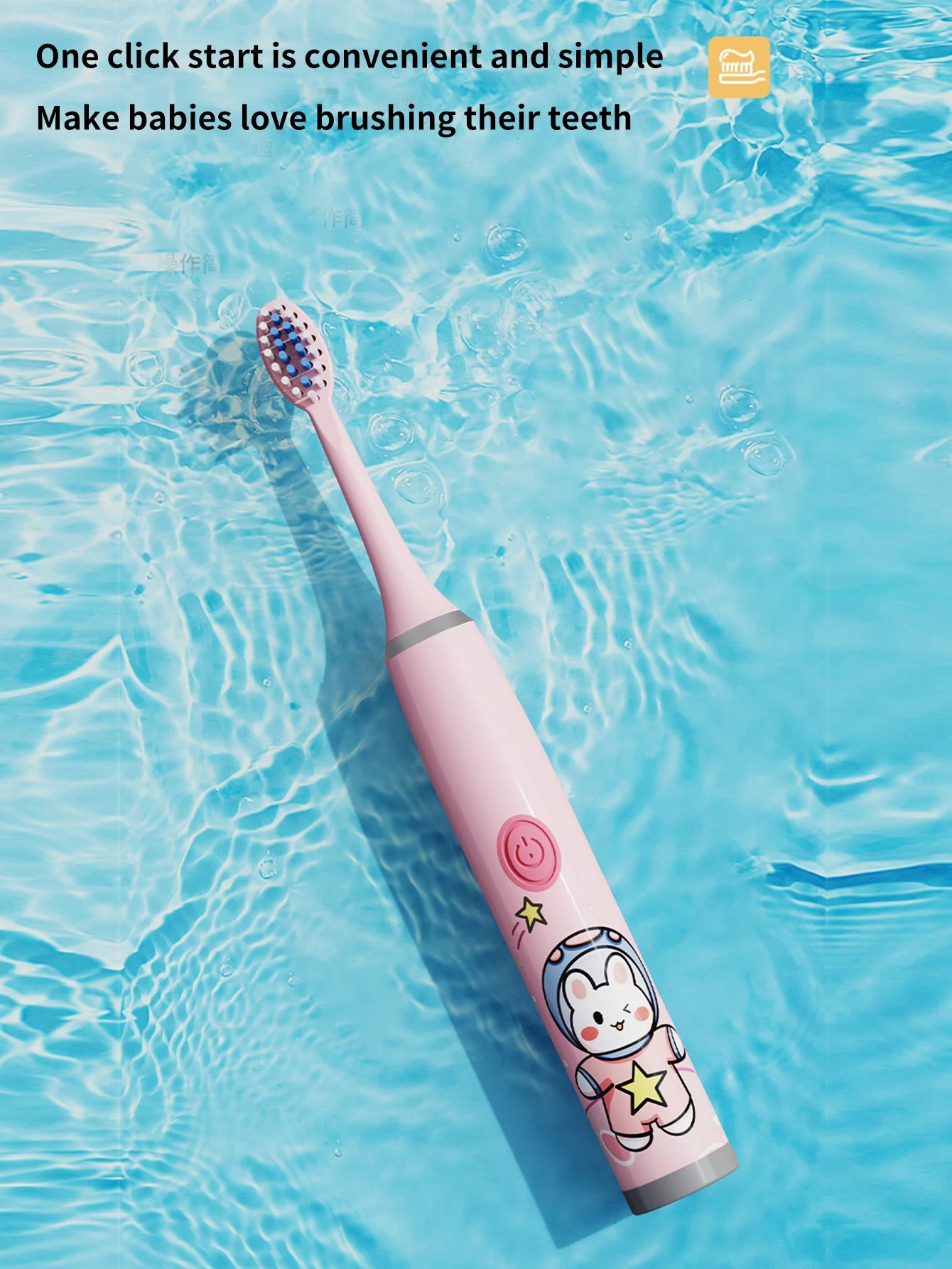 Kids Space Adventure Electric Toothbrush - Fun Cartoon Design for Healthy Smiles