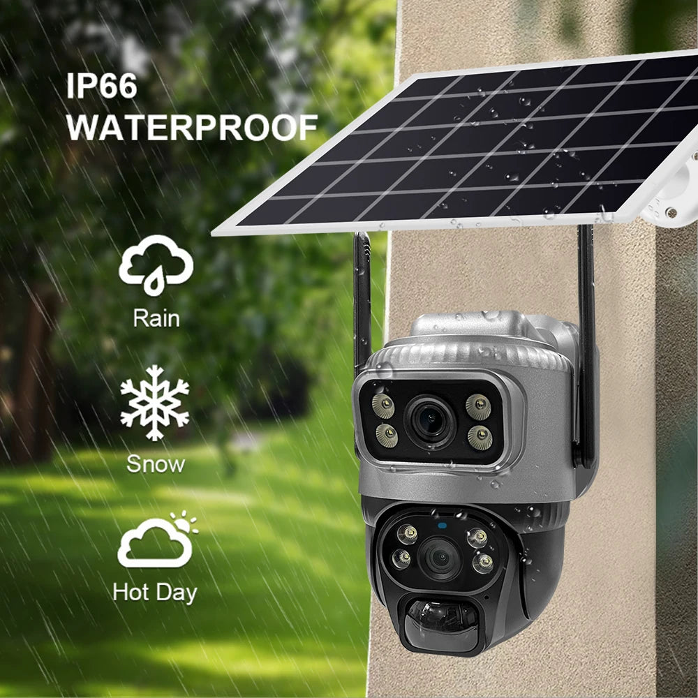 📹 V380 Dual Lens 4G Security Camera - Solar 8MP 4K Night Vision CCTV
