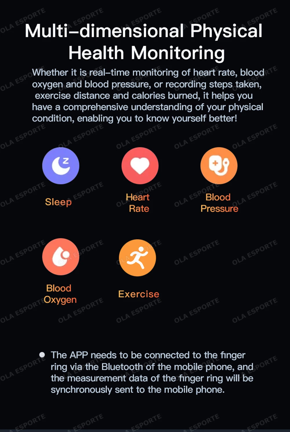 Health Tracking Smart Ring - 5ATM Waterproof Heart Rate & Sleep Monitor