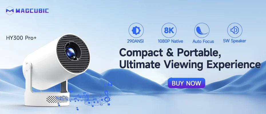 🎬 SkyCinema HY300 Pro - 180° Rotating Smart Projector for Ceiling Movies