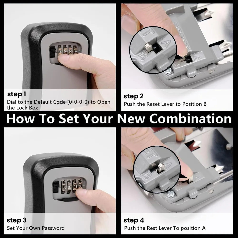 🔐 4-Digit Password Key Lock Box - Wall Mounted Security Storage