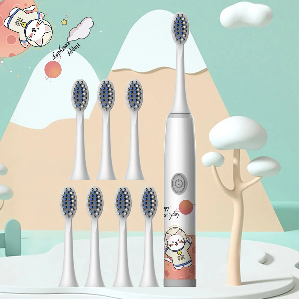Kids Space Adventure Electric Toothbrush - Fun Cartoon Design for Healthy Smiles