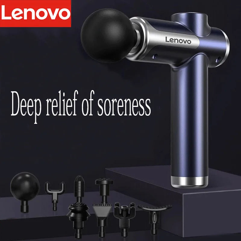 💪 Lenovo Massage Gun - Deep Muscle Relief with LED Touch Screen & 8 Heads
