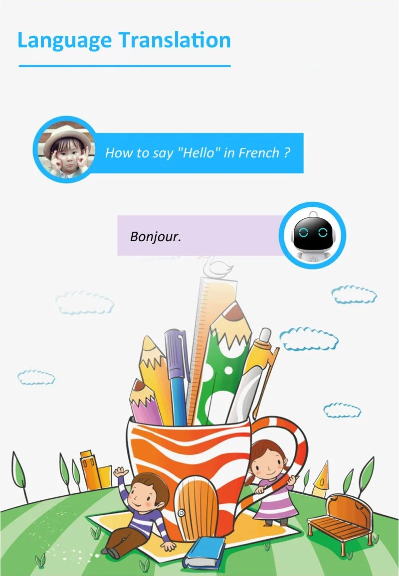 ChatGPT AI Smart Robot for Kids - 61 Languages Educational Companion