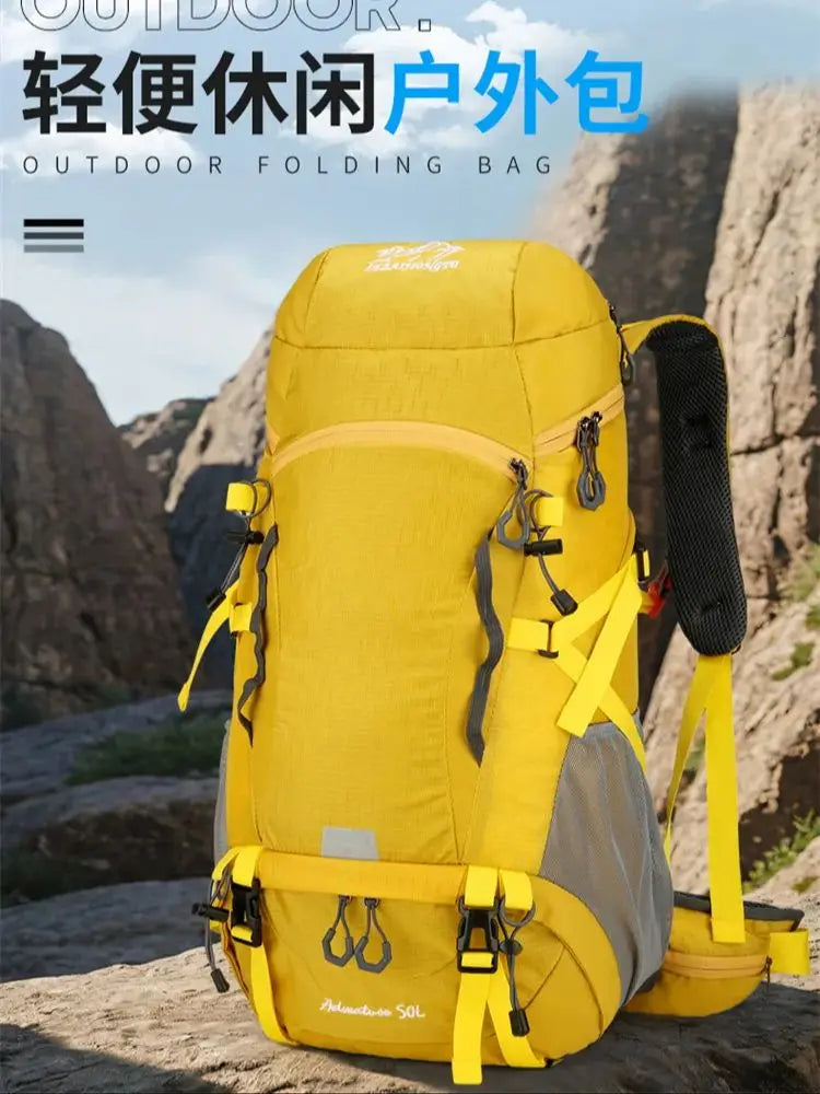 🏔️ 50L Outdoor Hiking Backpack - Rainproof Nylon Camping Rucksack