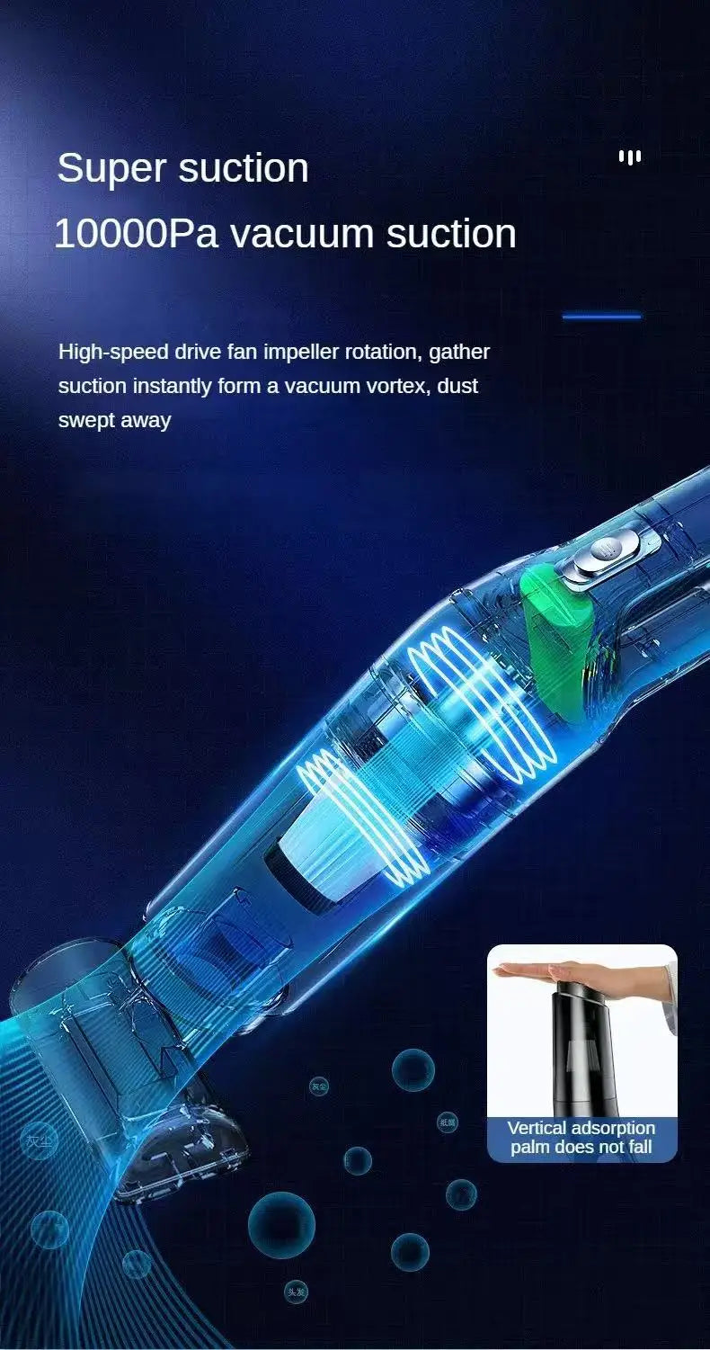🧹 10,000PA Ultra-Suction Handheld Vacuum - Wireless Cleaner for Car & Home