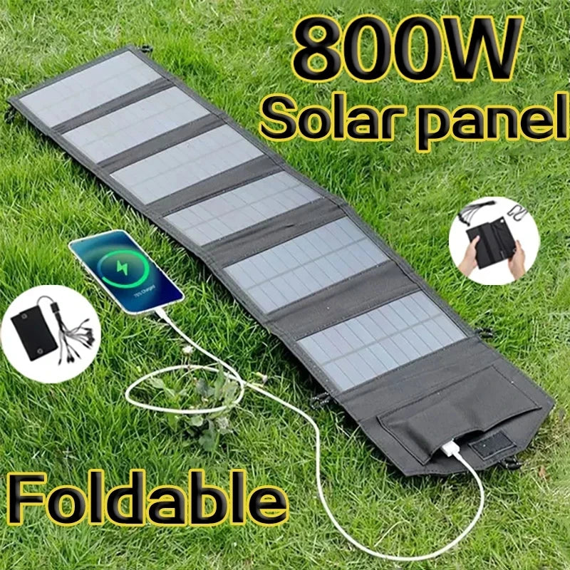 ☀️ 800W Foldable Solar Panel - Portable 6-Fold Charger USB 5V DC Power