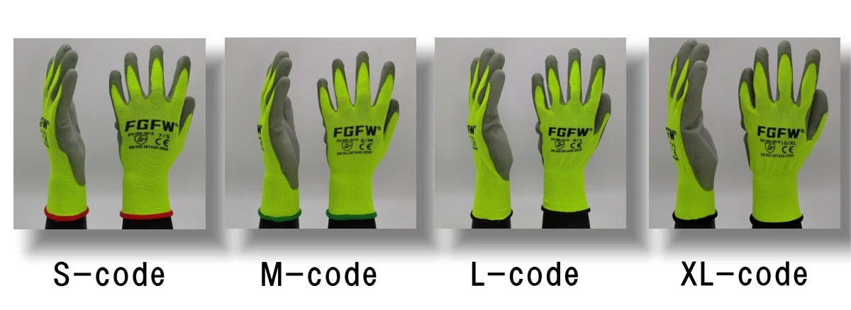 🧤 10 Pairs PU Work Gloves - Lightweight Safety Gloves EN388 Certified S-XL