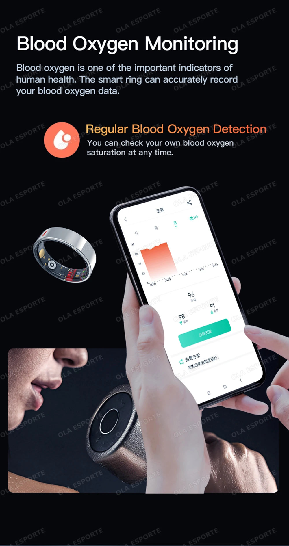 Health Tracking Smart Ring - 5ATM Waterproof Heart Rate & Sleep Monitor