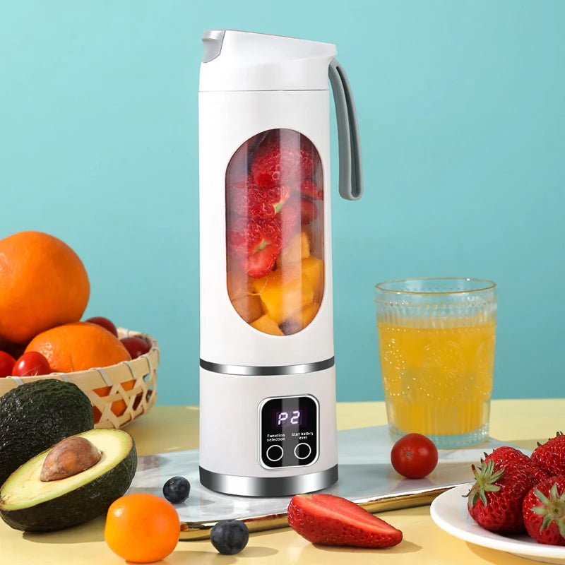 🍓 10-Blade Portable Blender 450ml - USB Rechargeable Smoothie & Ice Crusher