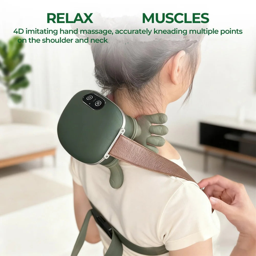 💆 Bionic Finger 5D Shiatsu Neck Massager - Ultra-Quiet Brushless Motor