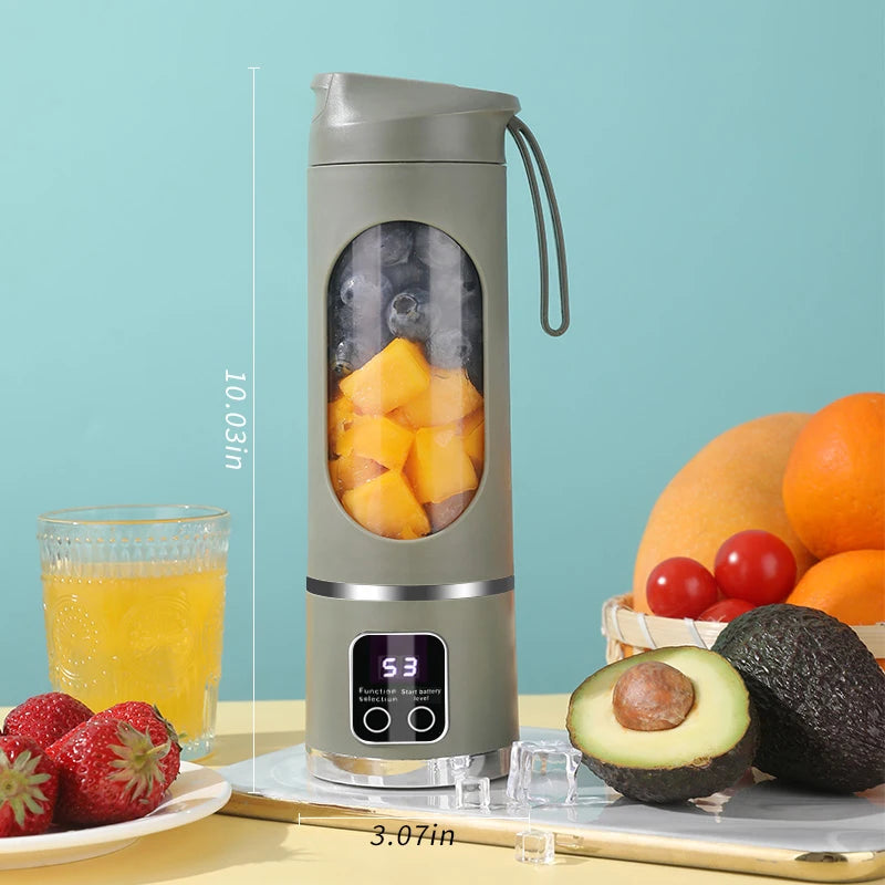 🍓 10-Blade Portable Blender 450ml - USB Rechargeable Smoothie & Ice Crusher
