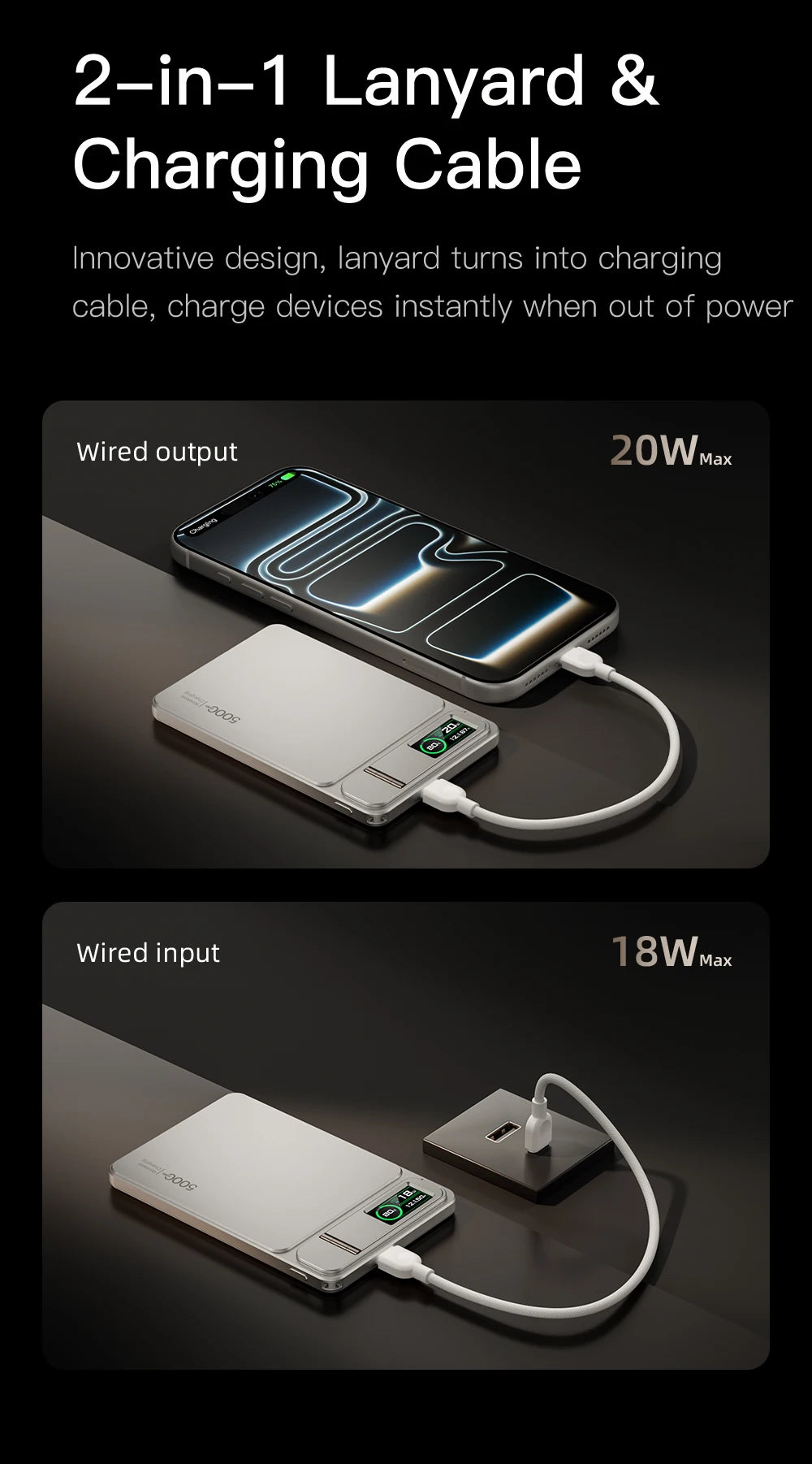 🔋 10000mAh MagSafe Power Bank - Magnetic Wireless 20W Fast Charging