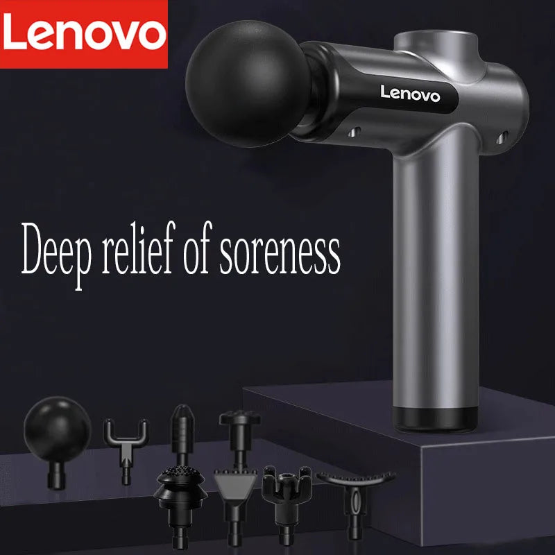 💪 Lenovo Massage Gun - Deep Muscle Relief with LED Touch Screen & 8 Heads