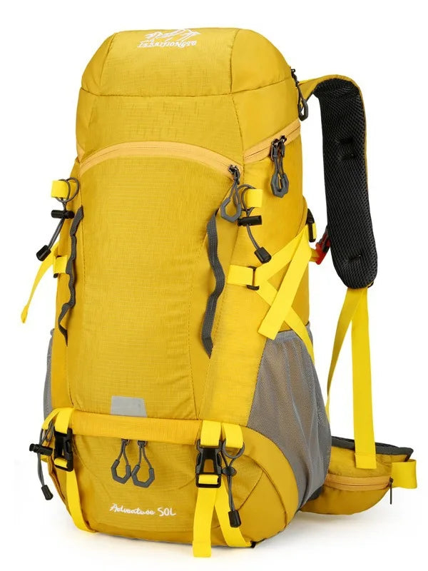 🏔️ 50L Outdoor Hiking Backpack - Rainproof Nylon Camping Rucksack