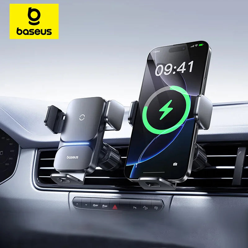 🚗 15W Smart Wireless Car Charger - Auto-Clamping Qi Mount with Fast Charging