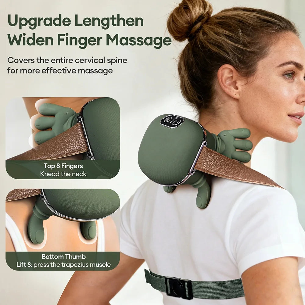 💆 Bionic Finger 5D Shiatsu Neck Massager - Ultra-Quiet Brushless Motor