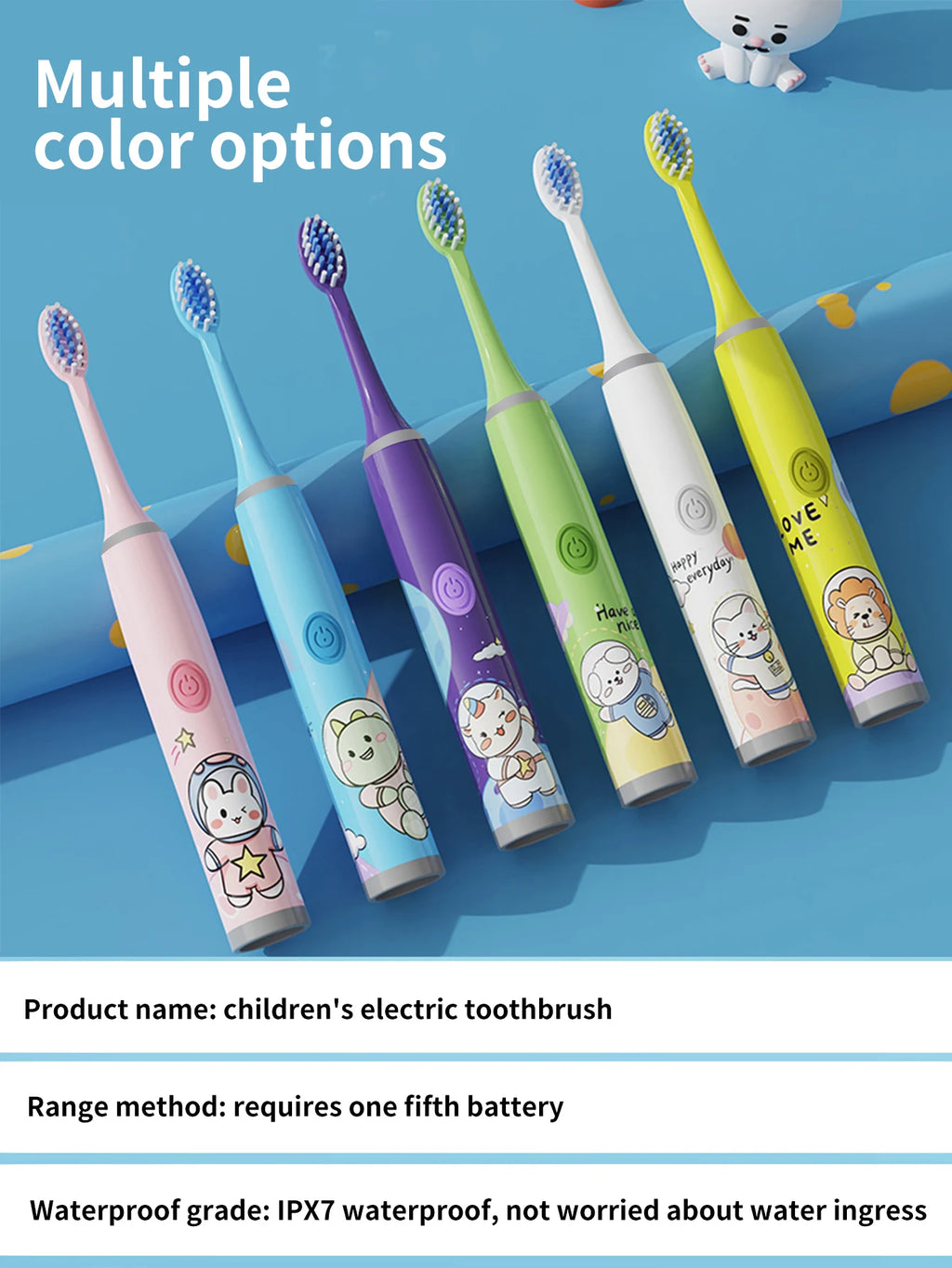 Kids Space Adventure Electric Toothbrush - Fun Cartoon Design for Healthy Smiles