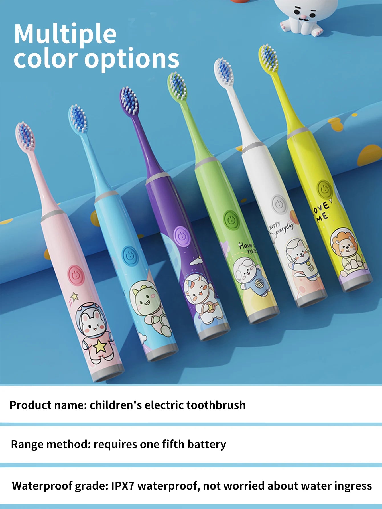 Kids Space Adventure Electric Toothbrush - Fun Cartoon Design for Healthy Smiles