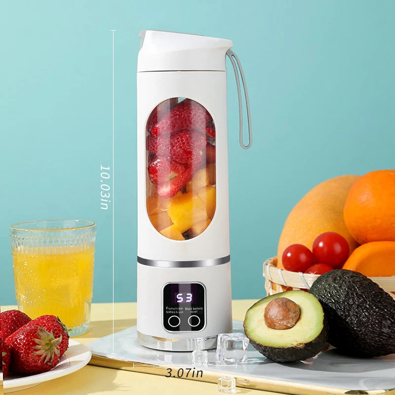 🍓 10-Blade Portable Blender 450ml - USB Rechargeable Smoothie & Ice Crusher
