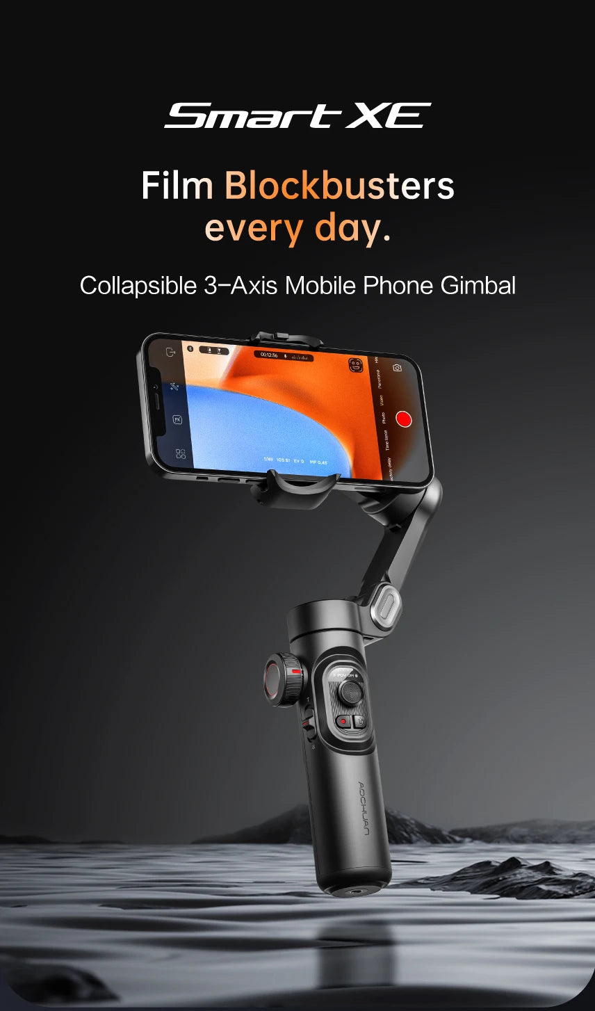 🎥 AOCHUAN 3-Axis Gimbal Stabilizer - AI Face Tracking for TikTok & Vlog
