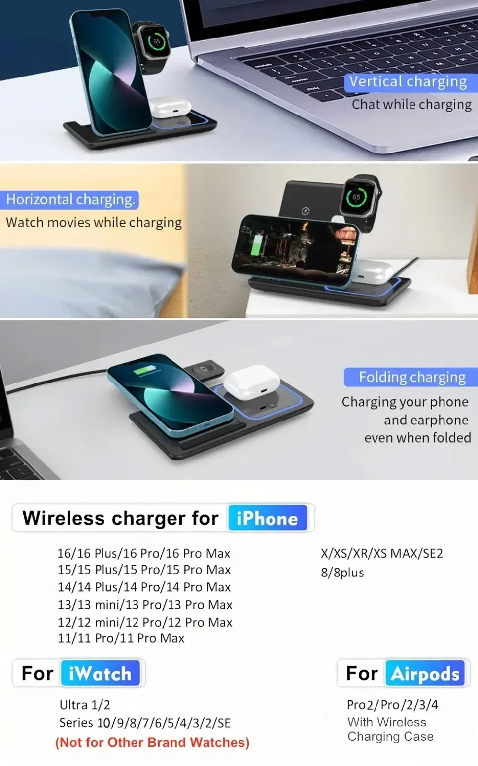 One Plug. Three Devices. Zero Mess. The ultra-portable 30W charger that folds flat for your bag and stands tall for your nightstand.