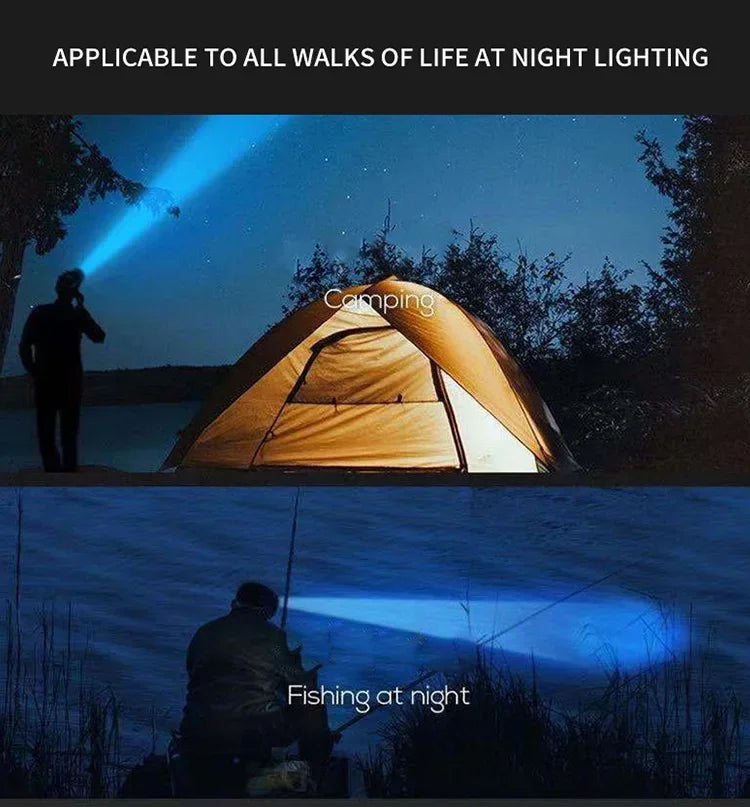 Rechargeable LED Headlamp - Ultra-Bright for Camping, Fishing & Hunting