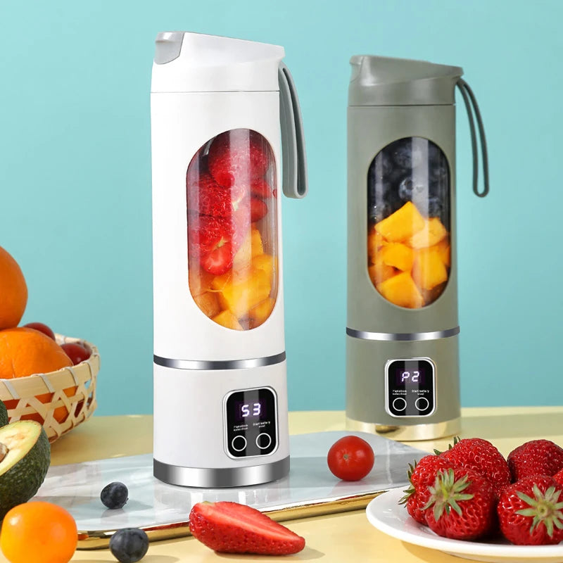 🍓 10-Blade Portable Blender 450ml - USB Rechargeable Smoothie & Ice Crusher