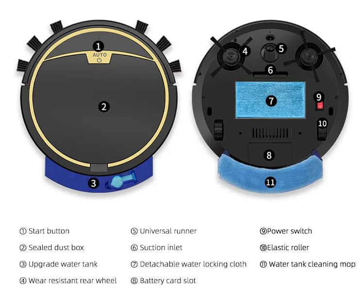Smart Robot Vacuum & Mop 3-in-1 - App Control with 2800Pa Suction Power