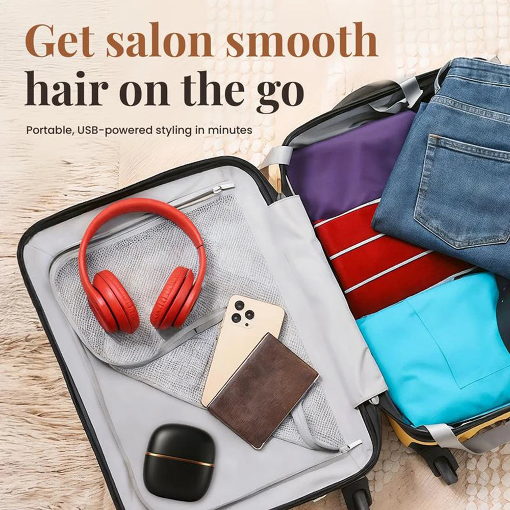 💇 Wireless Hair Straightening Comb - Portable USB Rechargeable Brush