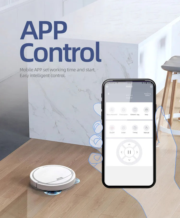 Smart Robot Vacuum & Mop 3-in-1 - App Control with 2800Pa Suction Power